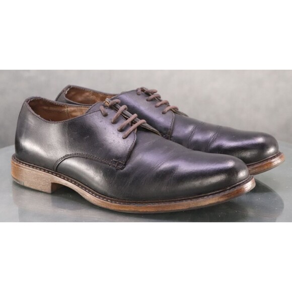 Lucky Brand Men\'s Plain Toe Comfort Dress Shoes Size 9 M Leather Black